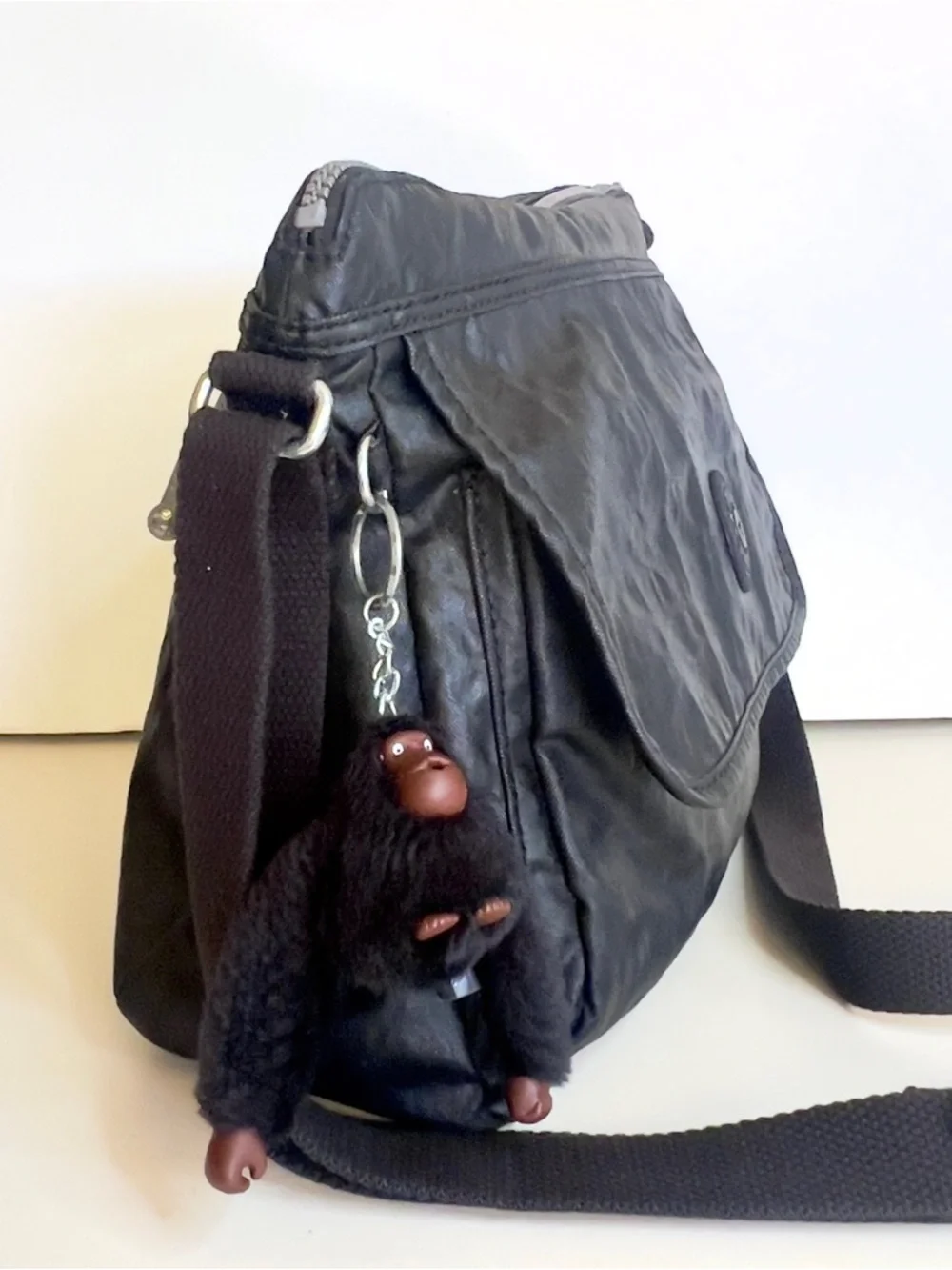 Kipling Black Nylon Messenger Crossbody